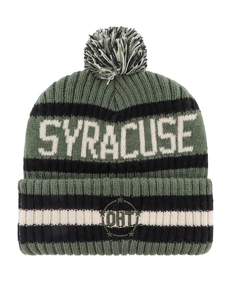 Men's '47 Brand Green Syracuse Orange Oht Military-Inspired Appreciation Bering Cuffed Knit Hat with Pom