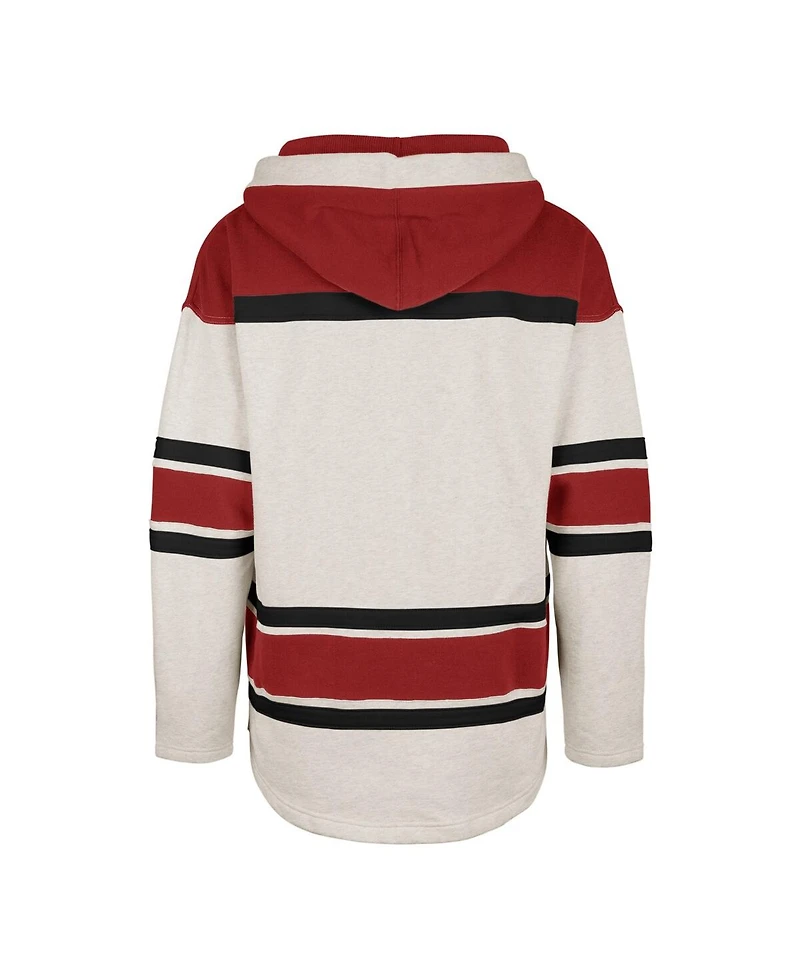 Men's '47 Brand Oatmeal Carolina Hurricanes Rockaway Lace-Up Pullover Hoodie