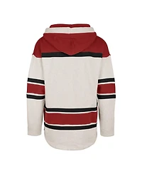 Men's '47 Brand Oatmeal Carolina Hurricanes Rockaway Lace-Up Pullover Hoodie