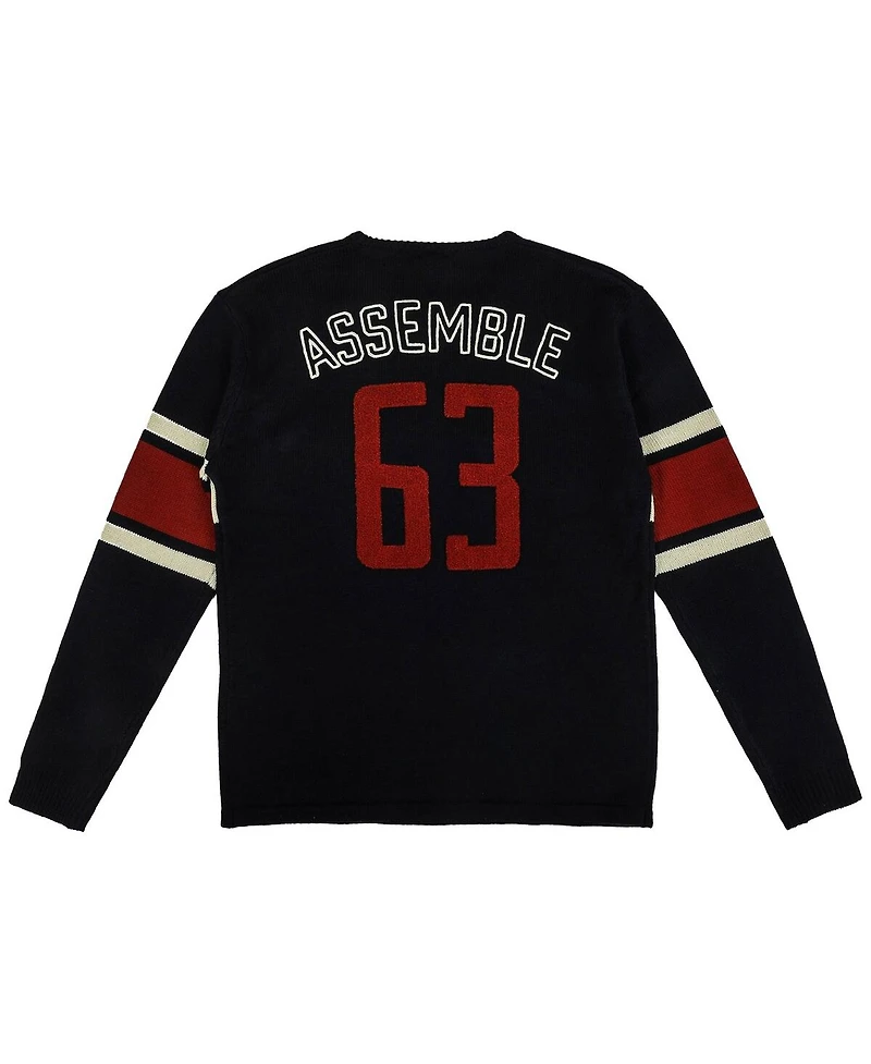 Men's Navy Marvel Avengers Logo Varsity Sweater