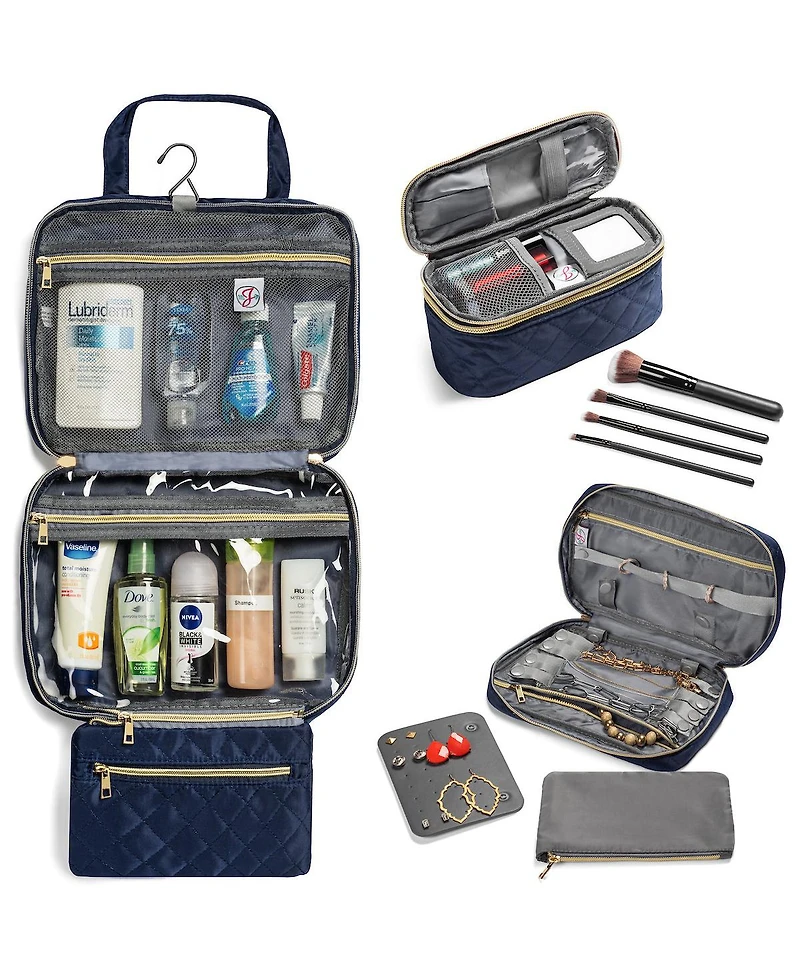 Ms. Jetsetter Travel Trio (3 Pieces) with Jewelry Case, Makeup and Toiletry Bag | Accessories