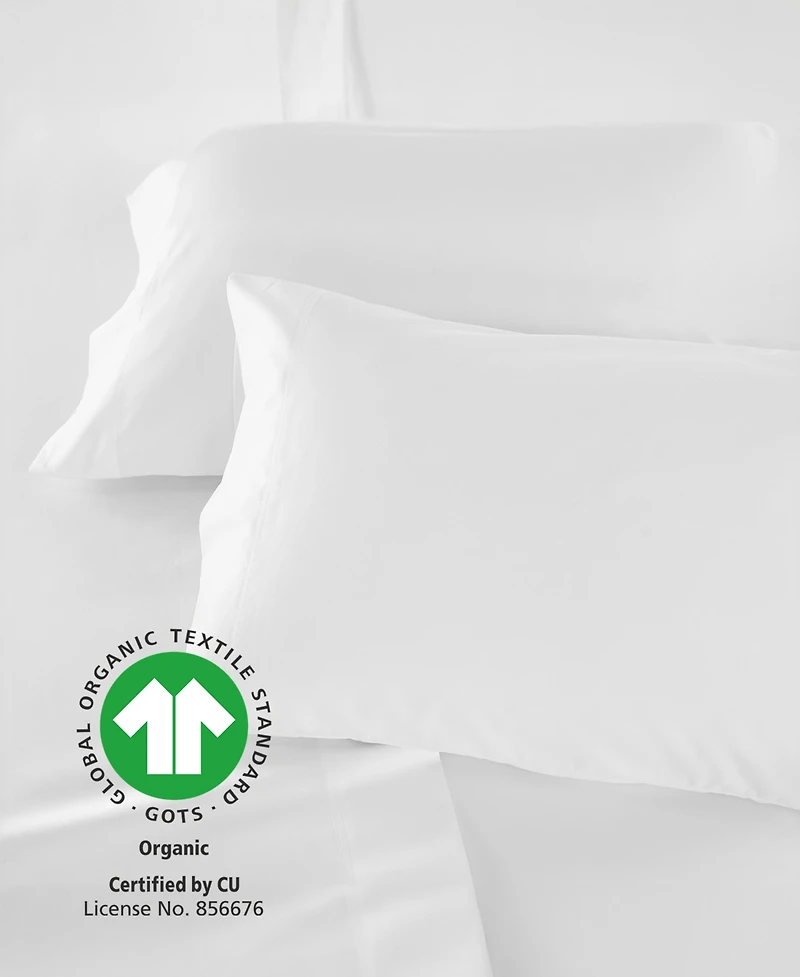 100% Organic Cotton Pillow Cases King Set Of 2, Soft & Cooling Percale Weave Pillowcases with envelope closure by California Design Den