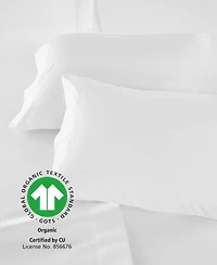 100% Organic Cotton Pillow Cases King Set Of 2, Soft & Cooling Percale Weave Pillowcases with envelope closure by California Design Den