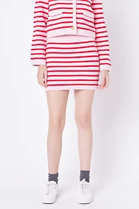 Women's Knit Striped Mini Skirt