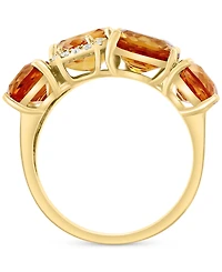 Effy Citrine (11-3/8 ct. t.w.) & Diamond (1/6 ct. t.w.) Halo Cluster Ring in 14k Gold