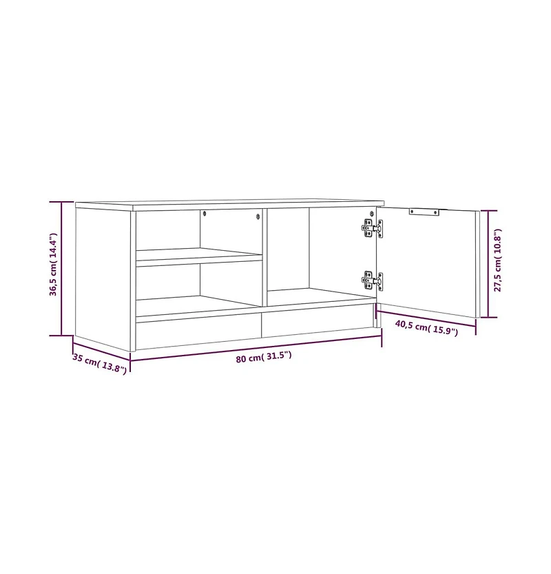 Tv Stands 2 pcs Smoked Oak 31.5"x13.8"x14.4" Engineered Wood