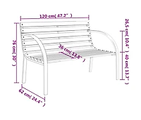Patio Bench 47.2" Wood and Iron