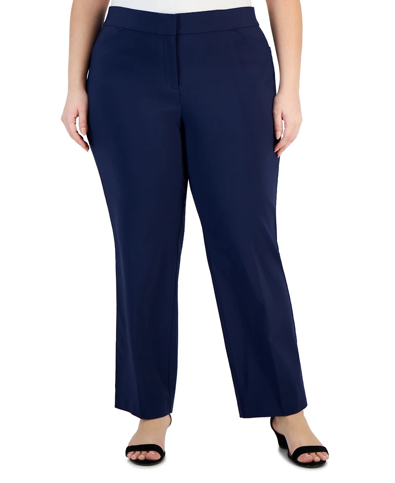 Jm Collection Plus Curvy-Fit Straight-Leg Pants, Exclusively at Macy's