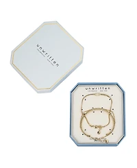 Unwritten White Crystal Stone 3-Piece Bracelet Set