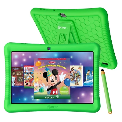 Contixo 10"Kids Tablet 32GB, Includes 80+ Disney Storybooks & Stickers, Kid-Proof Case with Kickstand & Stylus, (2024 Model)