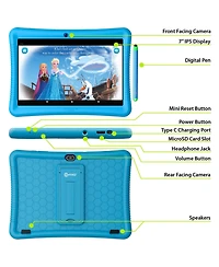 Contixo 10"Kids Tablet 32GB, Includes 80+ Disney Storybooks & Stickers, Kid-Proof Case with Kickstand Stylus, (2024 Model)
