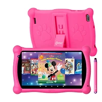 Contixo 7" Android Kids Tablet 32GB, Includes 50+ Disney Storybooks & Stickers, Protective Case with Kickstand & Stylus, (2024 Model)
