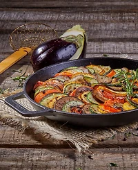 Victoria 10" Round Skillet with Double Loop Handles, Seasoned