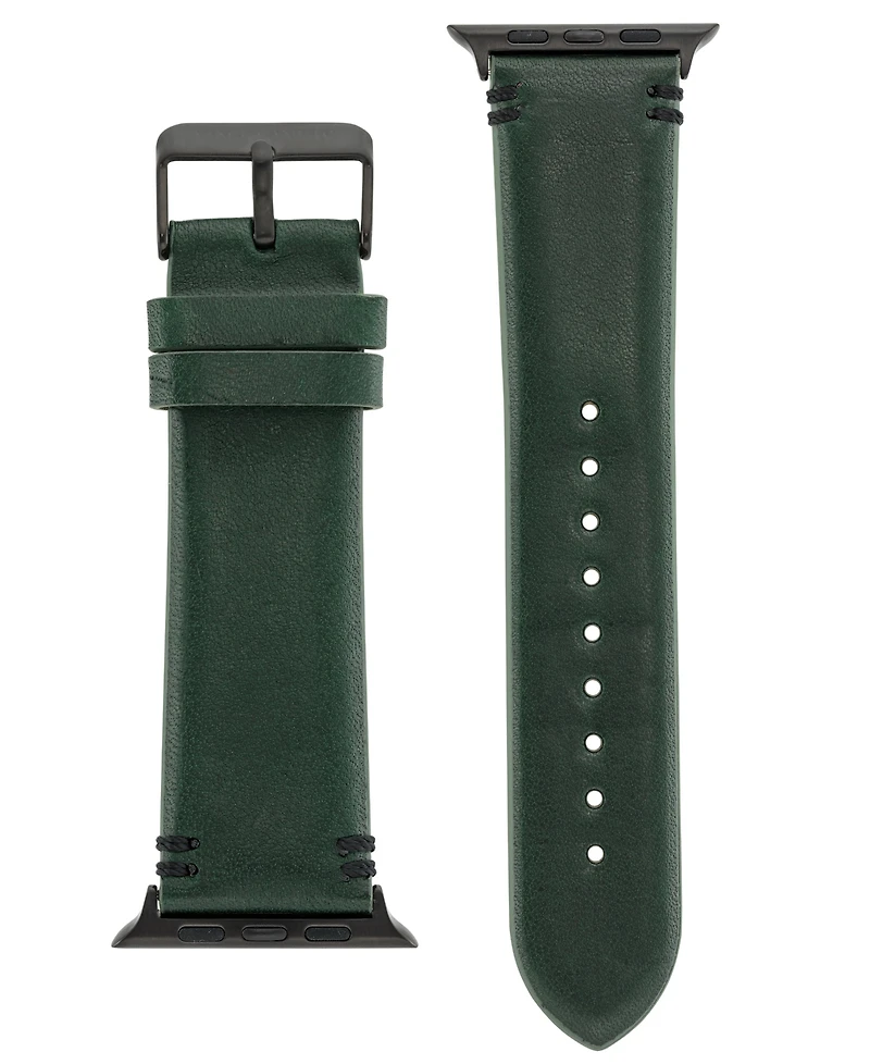 Vince Camuto Men's Dark Green Premium Leather Band Compatible with 42mm, 44mm, 45mm, Ultra, Ultra2 Apple Watch