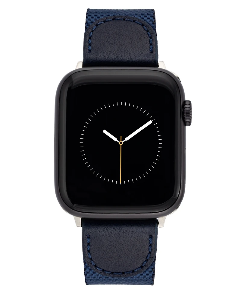 Vince Camuto Men's Navy Premium Nylon Band Compatible with 42mm, 44mm, 45mm, Ultra, Ultra2 Apple Watch