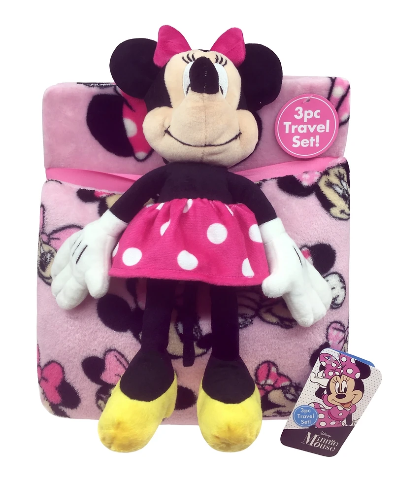 Disney Minnie Mouse 3-Pc. Travel Throw, Pillow, & Pillow Buddy Set