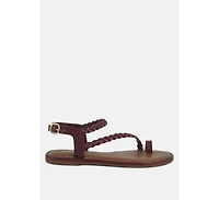 Stallone Womens Braided Flat Sandals