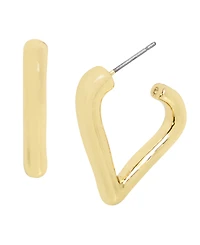 Robert Lee Morris Soho Gold-Tone Heart Hoop Earrings