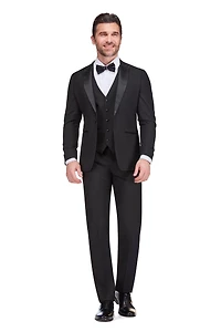 Gino Vitale Men's 3-Piece Slim Fit Tuxedo with Peak Lapel