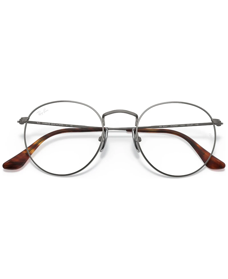 Ray-Ban Unisex Round Titanium Optics Eyeglasses, RB8247V
