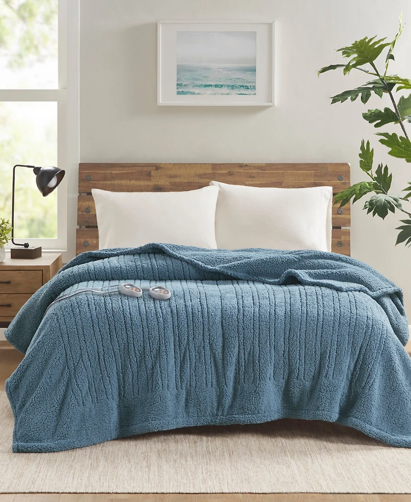 Madison Park Sherpa Heated Blanket, Queen