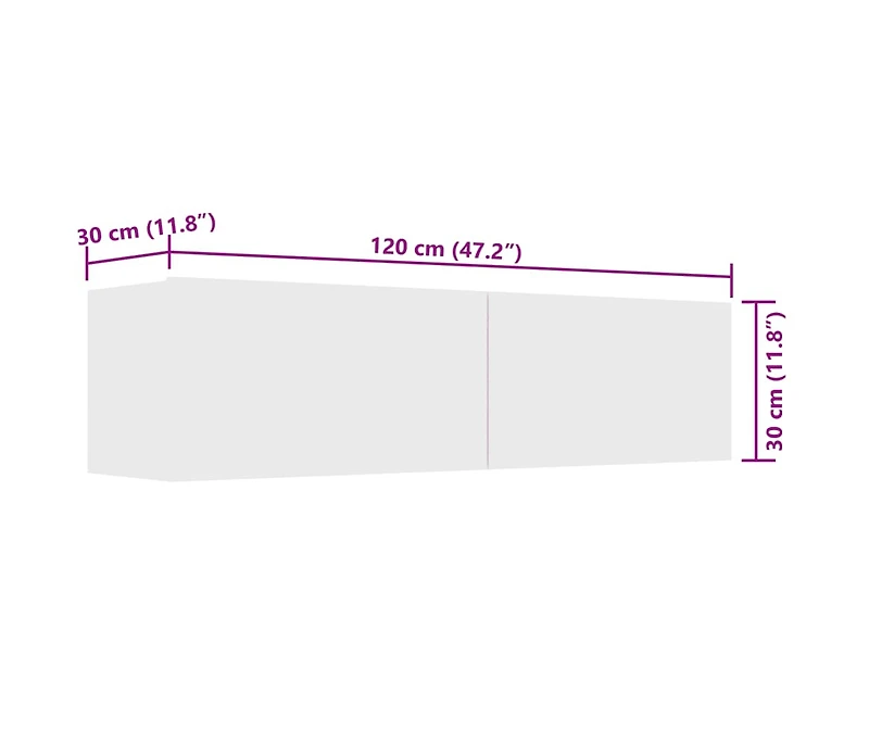 Tv Stand White 47.2"x11.8"x11.8" Engineered Wood