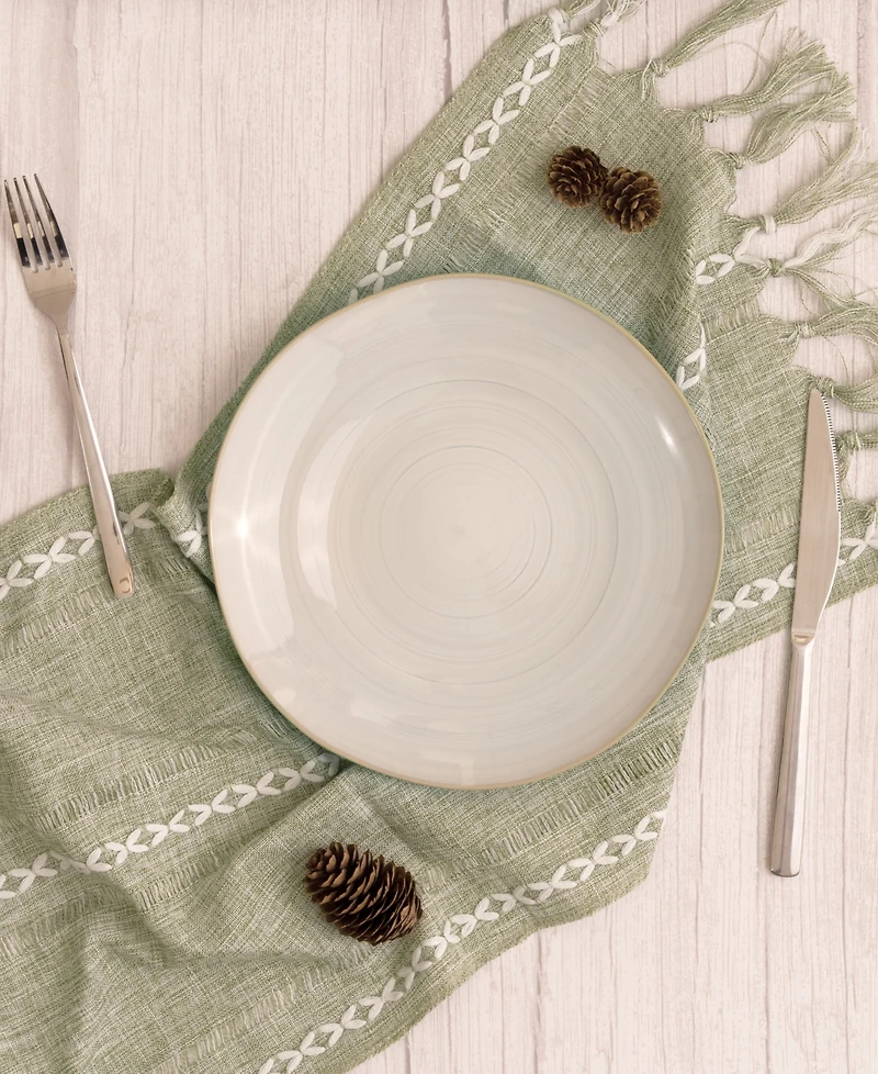 Euro Ceramica Neree 16 Pc. Double Bowl Dinnerware Set, Service for 4