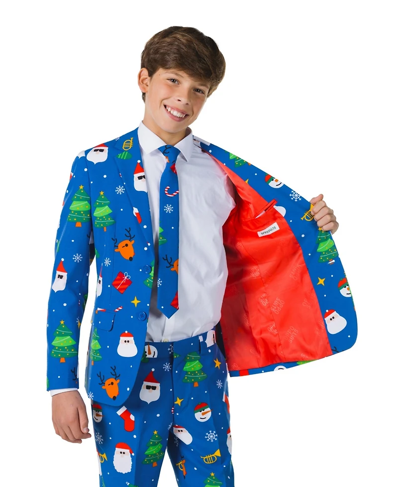 OppoSuits Big Boys Festivity Christmas Party Outfit Including Blazer, Pants and Clip-On-Tie Suit Set