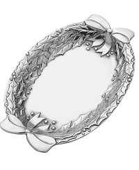 Wilton Armetale Holly Berries Oval Tray