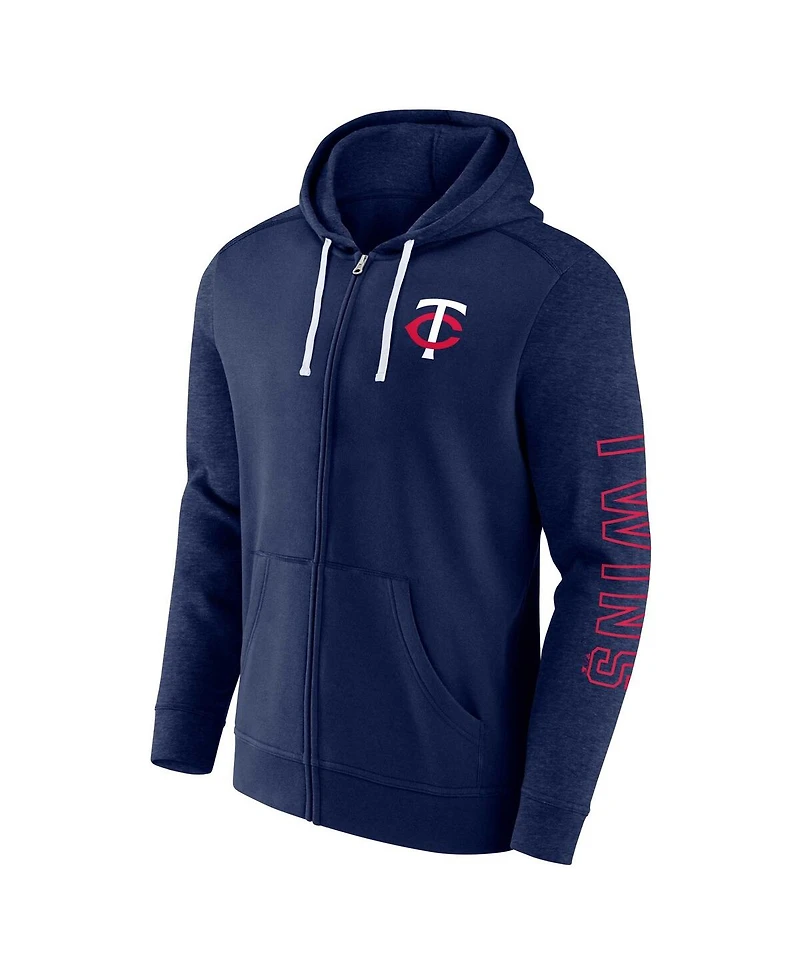 Men's Fanatics Navy Minnesota Twins Offensive Line Up Full-Zip Hoodie