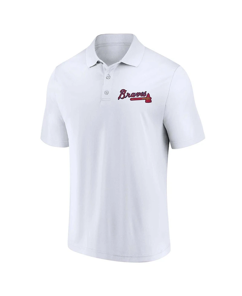 Men's Fanatics Navy, White Atlanta Braves Two-Pack Logo Lockup Polo Shirt Set