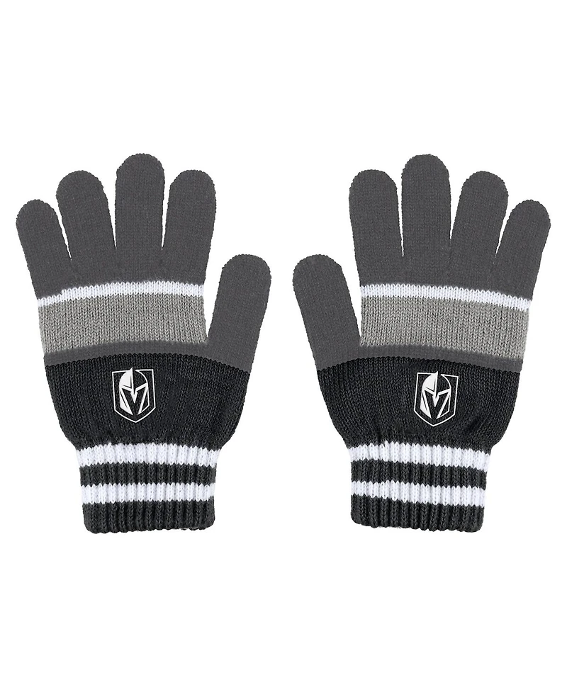 Women's Wear by Erin Andrews Vegas Golden Knights Stripe Glove and Scarf Set