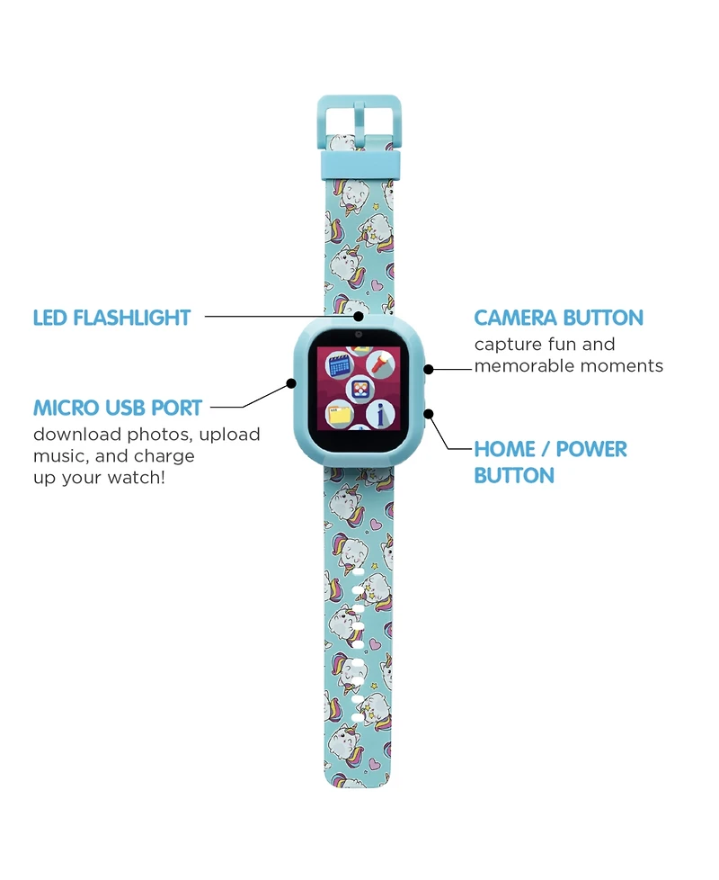 Playzoom V3 Girls Light Blue Silicone Smartwatch 42mm Gift Set