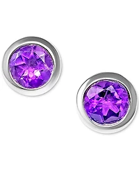 Garnet Bezel-Set Stud Earrings (3/8 ct. t.w.) Sterling Silver (Also Blue Topaz, Amethyst & Peridot)