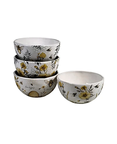 Certified International Bee Sweet 4-Pc. Ice Cream Bowls asst.