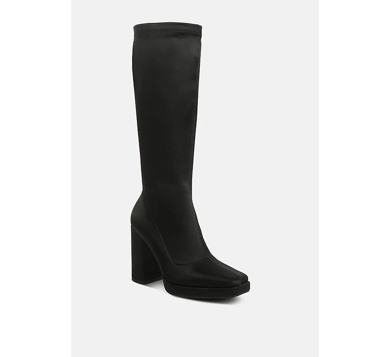 Presto Womens Stretchable Satin Long Boot