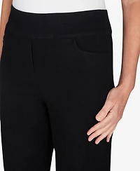 Alfred Dunner Petite Mid-Rise Pull On Straight Leg Denim Pants, & Short