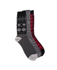 Muk Luks Men's 3 Pair Pack Microfiber Boot Socks