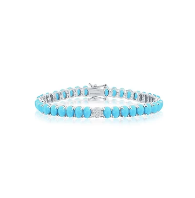 Sterling Silver Or Gold Plated Over Sterling Silver Cz Oval Tennis Bracelet
