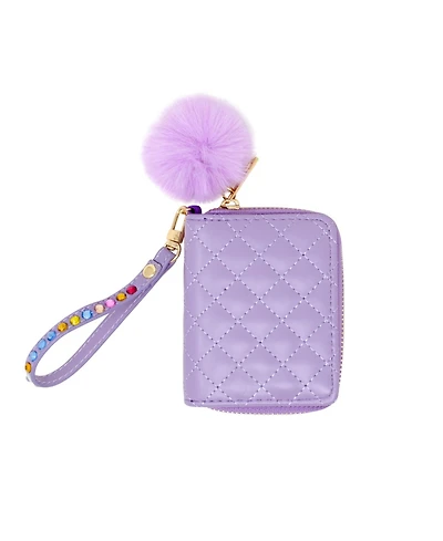 Tiny Treats + Zomi Gems Girls Purple Quilted Rhinestone Strap Wallet