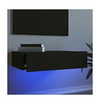 Tv Stand with Led Lights Black 23.6"x13.8"x6.1"