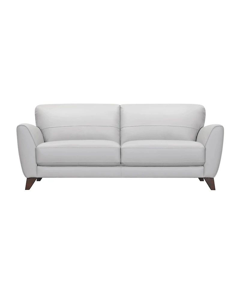 Jedd 82" Genuine Leather with Wood Legs in Contemporary Sofa