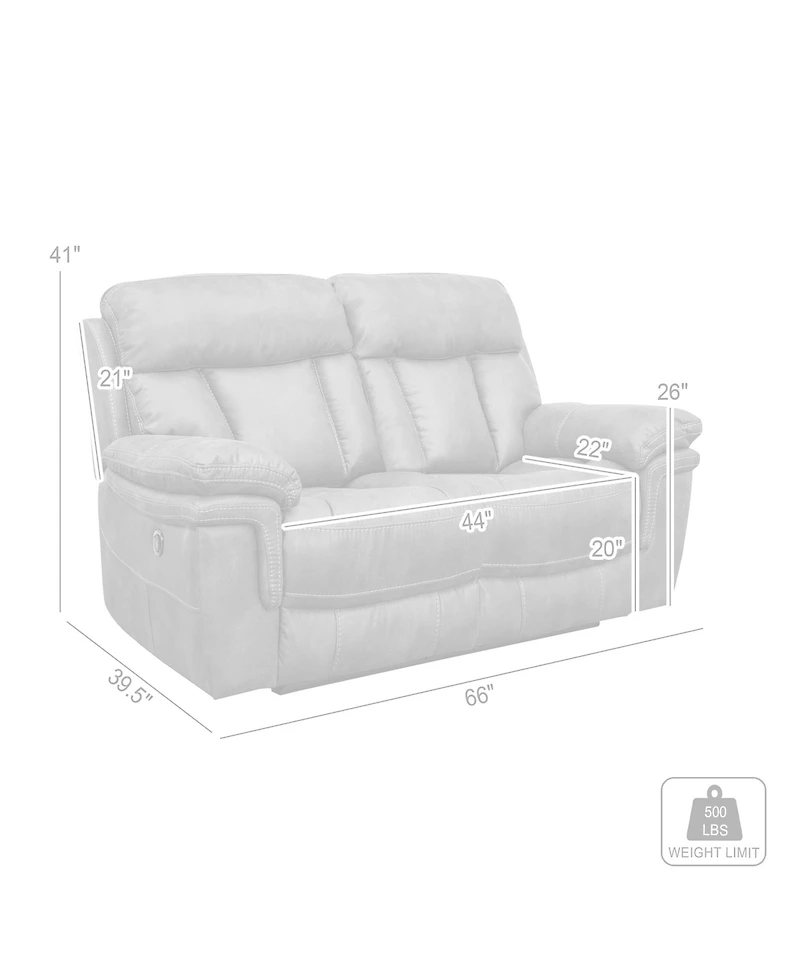 Estelle 66" Fabric in Power Loveseat