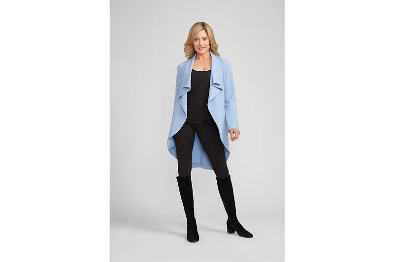 Lisa Duster Jacket With Draped Collar