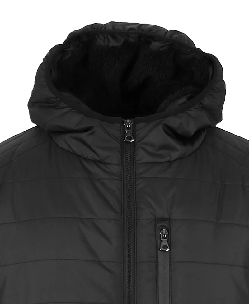 Spire By Galaxy Men's Sherpa Lined Hooded Puffer Jacket, Pack of 2