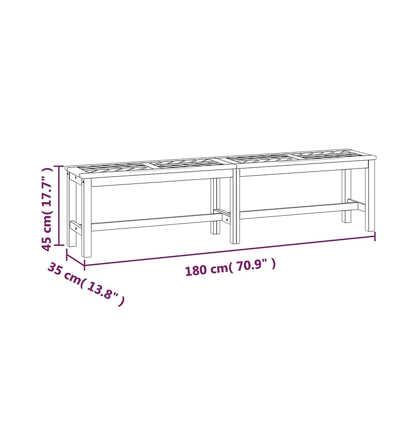 Patio Bench 70.9" Solid Wood Acacia