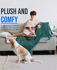 Nestl Cut Plush Lightweight Super Soft Luxury Bed Throw, 50" x 60"