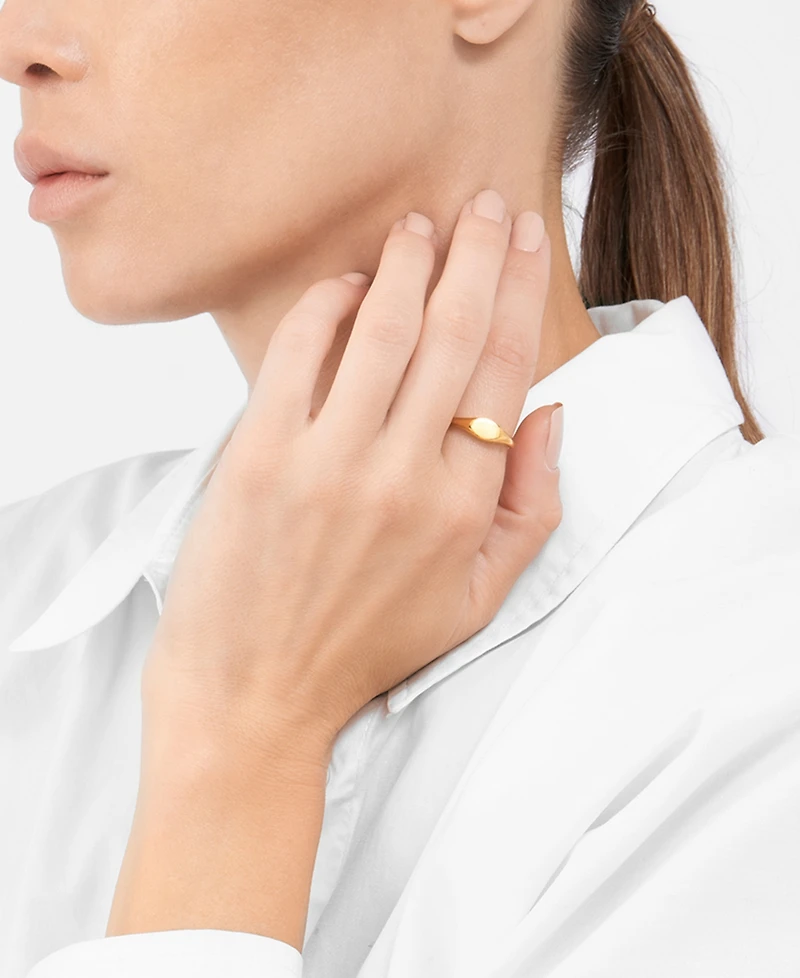 Adornia Gold-Tone Water-Resistant Signet Ring