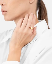 Adornia Gold-Tone Water-Resistant Signet Ring