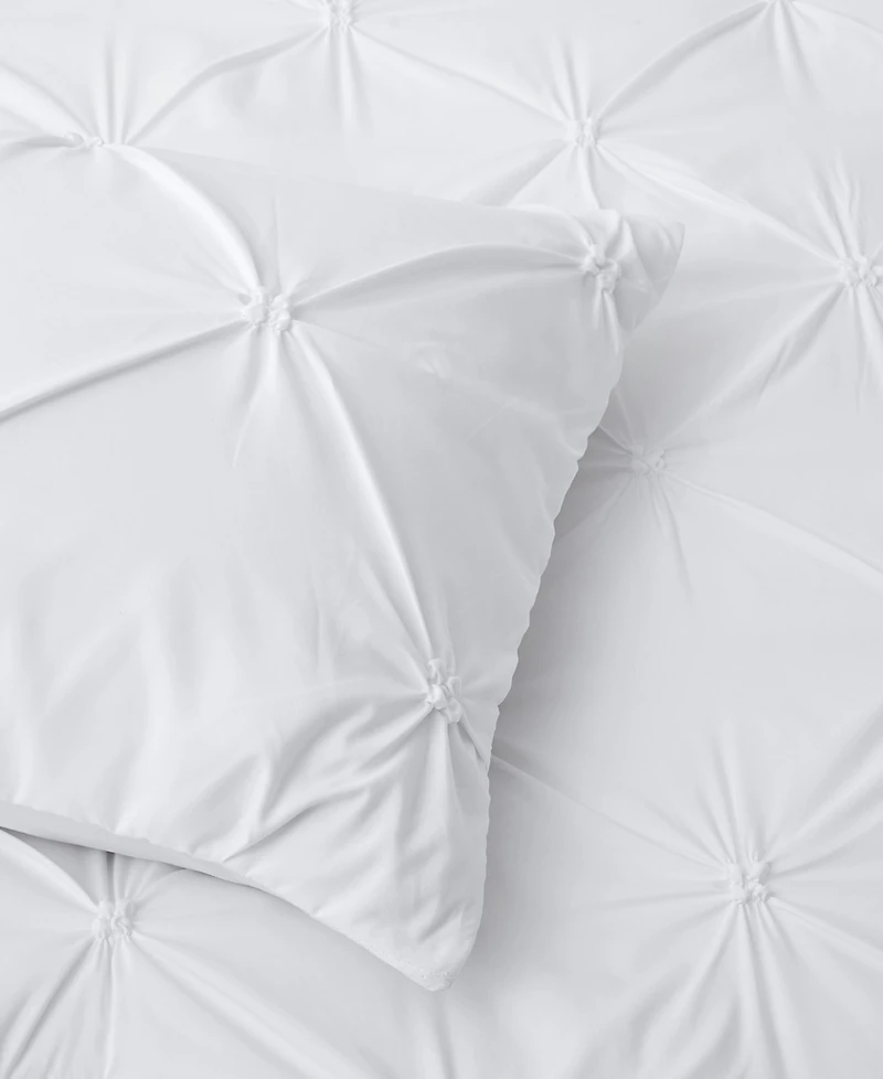 Unikome 3 Piece Pinch Pleated Down Alternative Comforter Set, Twin